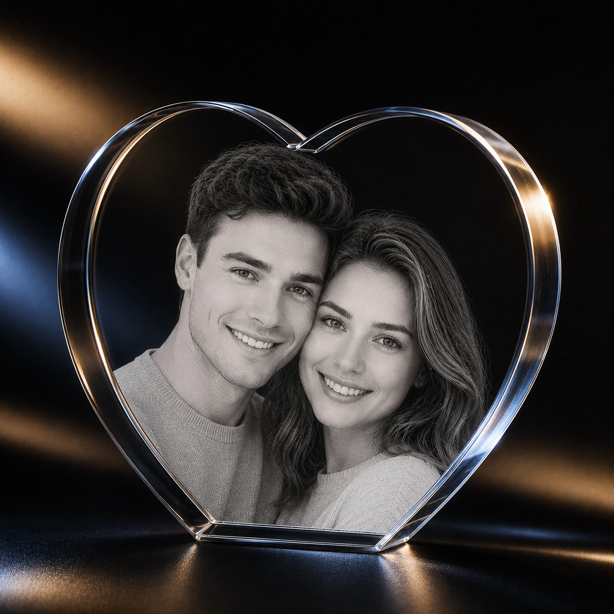 Personalized 3D Photo Crystal Heart photo